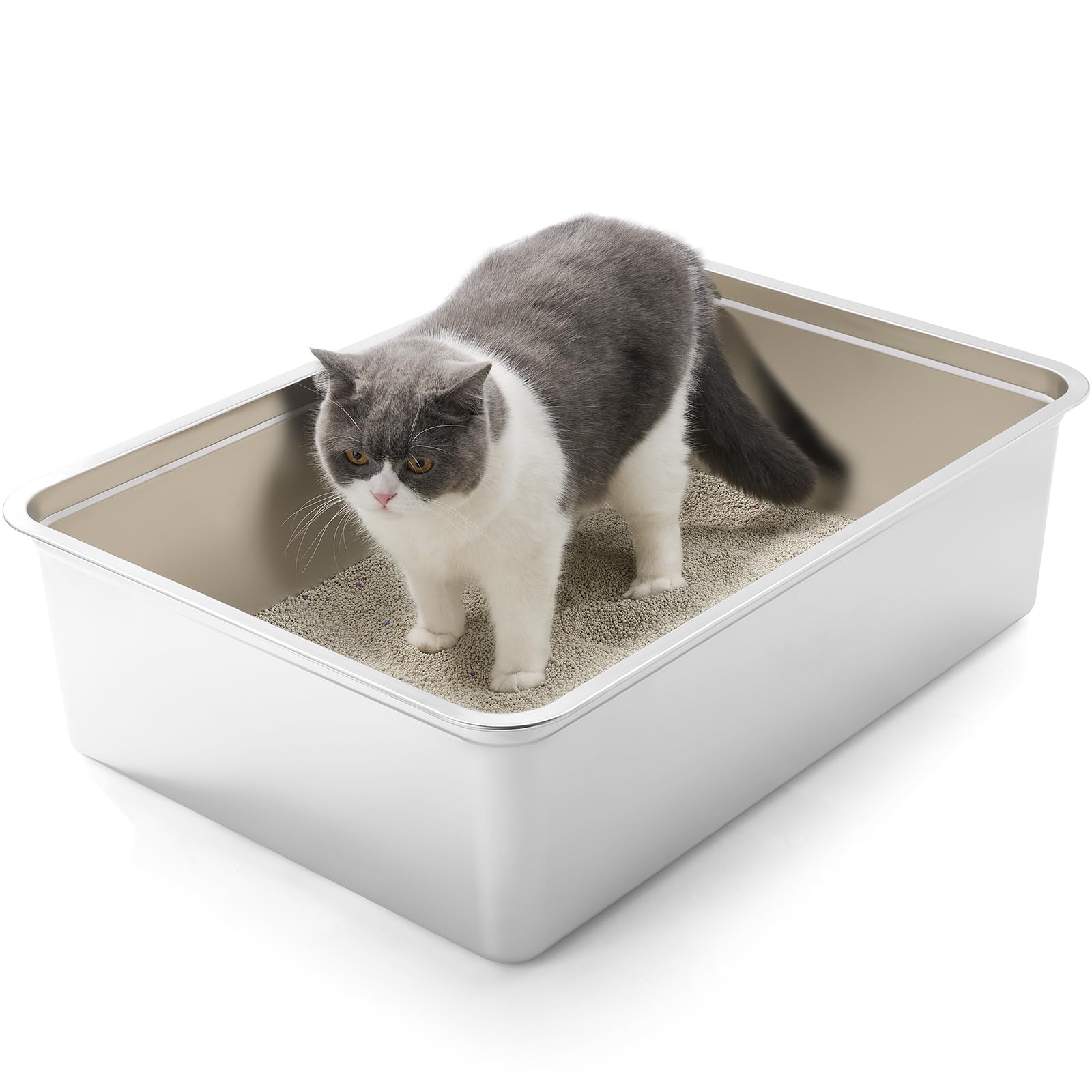 Yangbaga extra-large litter box top view shows generous cat space.