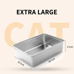 Yangbaga high-sides litter box reveals eight-inch walls for containment.