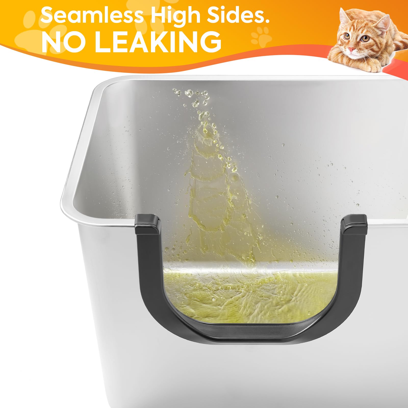 Yangbaga litter box 6-inch entry easy-access image shows kittens and seniors entering comfortably