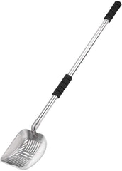 Yangbaga metal cat litter scoop with long handle for back-friendly cleaning and effortless scooping.