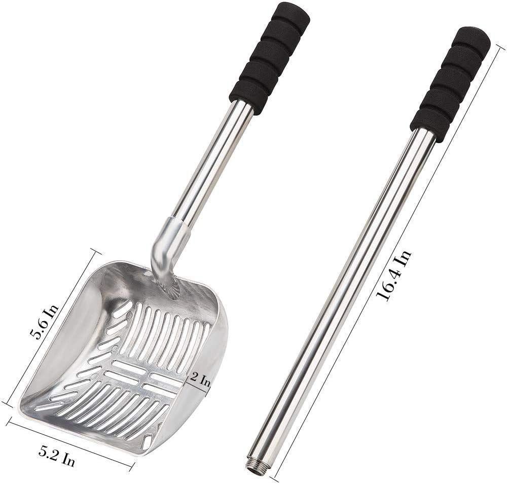 Yangbaga stainless-steel litter scoop stays rustproof and durable during heavy use.