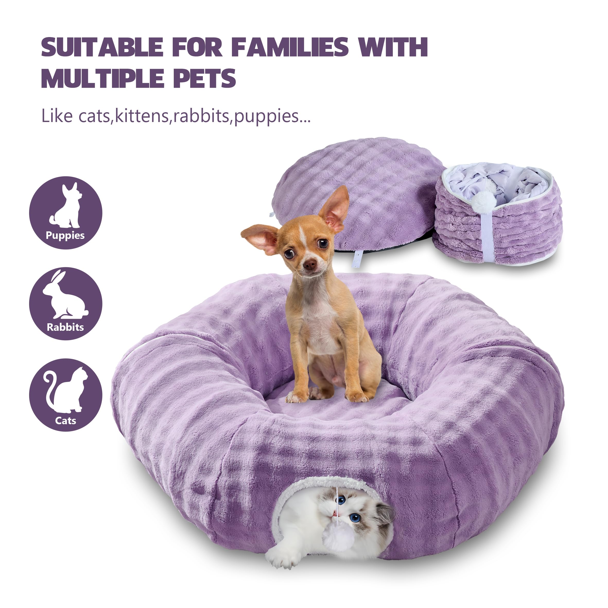 Yaning Bubble Cat Tunnel is easy to assemble for quick setup.