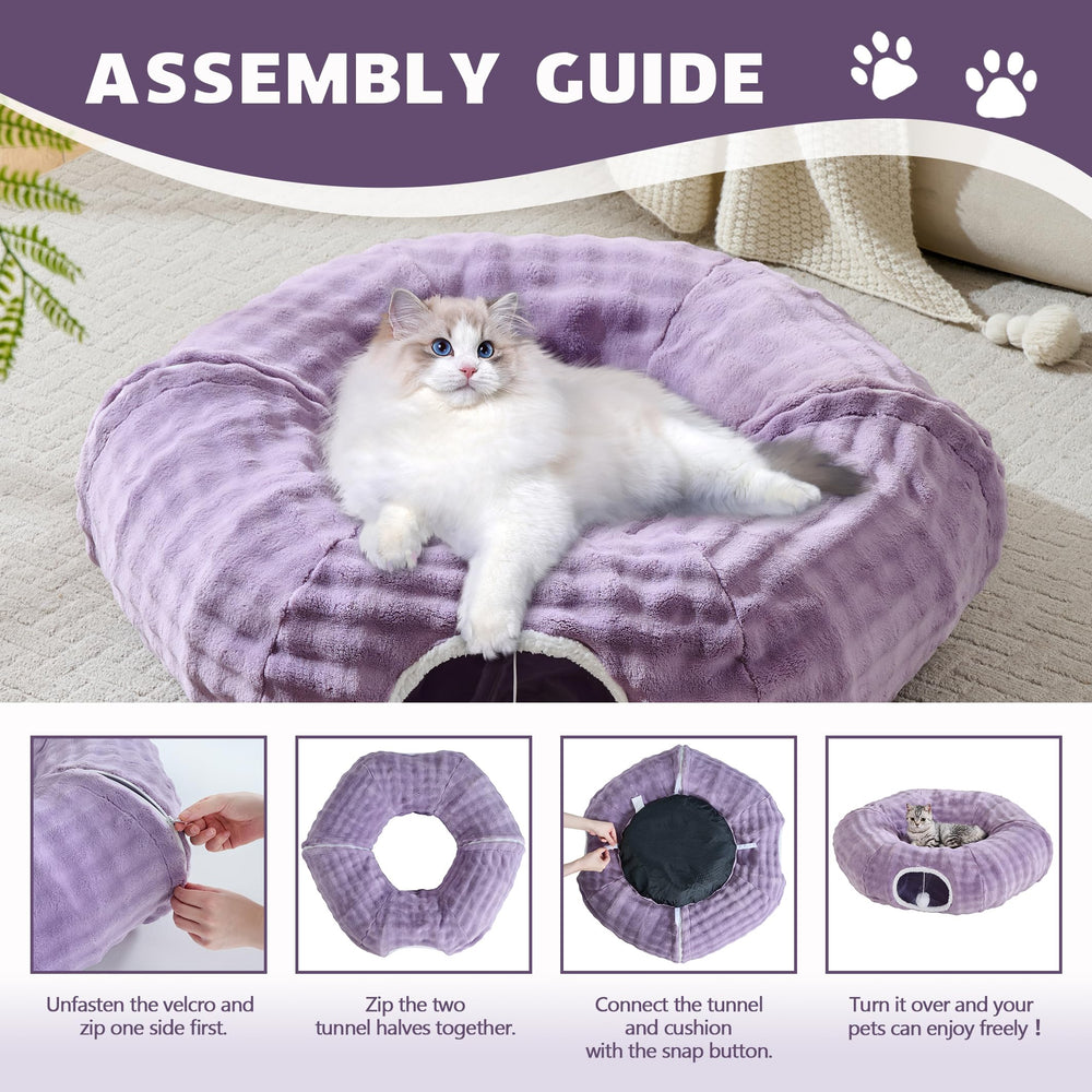 Yaning Bubble Cat Tunnel decorative bubble patterns blend with home decor.
