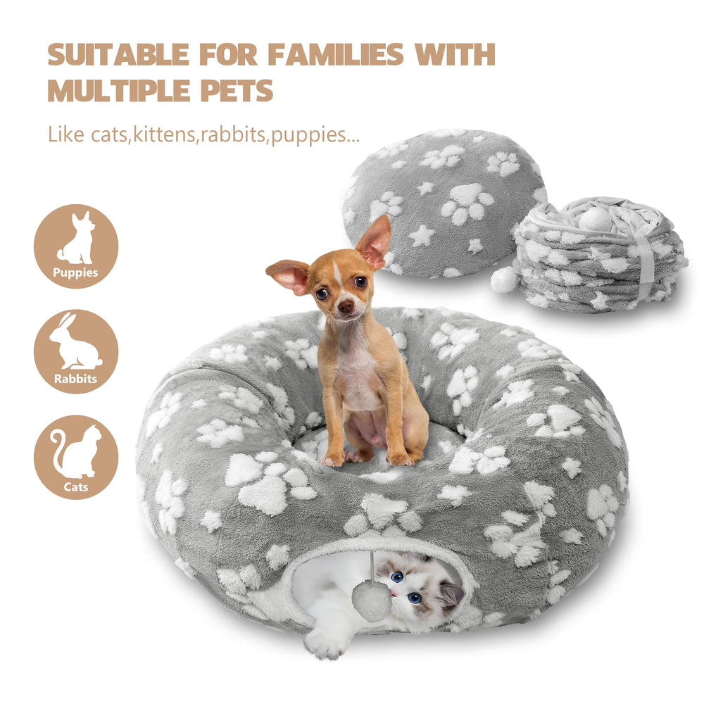 Yaning cat tunnel circular shape play demonstrates versatile layouts for curious pets.