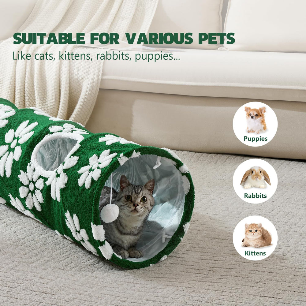 Yaning collapsible tunnel stores easily and travels light for pet play anywhere.