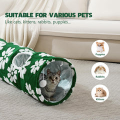 Yaning collapsible tunnel stores easily and travels light for pet play anywhere.