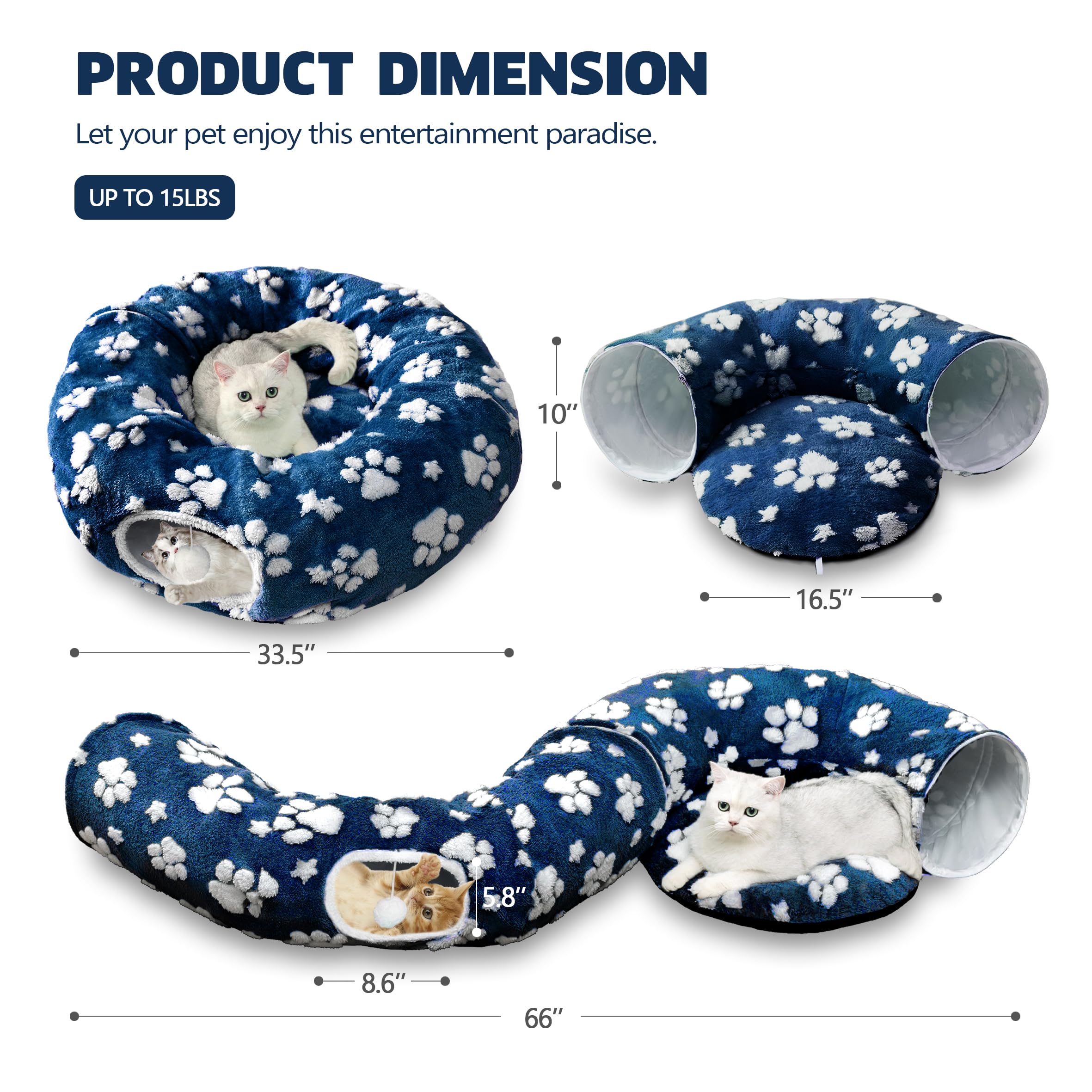 Yaning cat tunnel non-slip bottom keeps pets stable during fun.