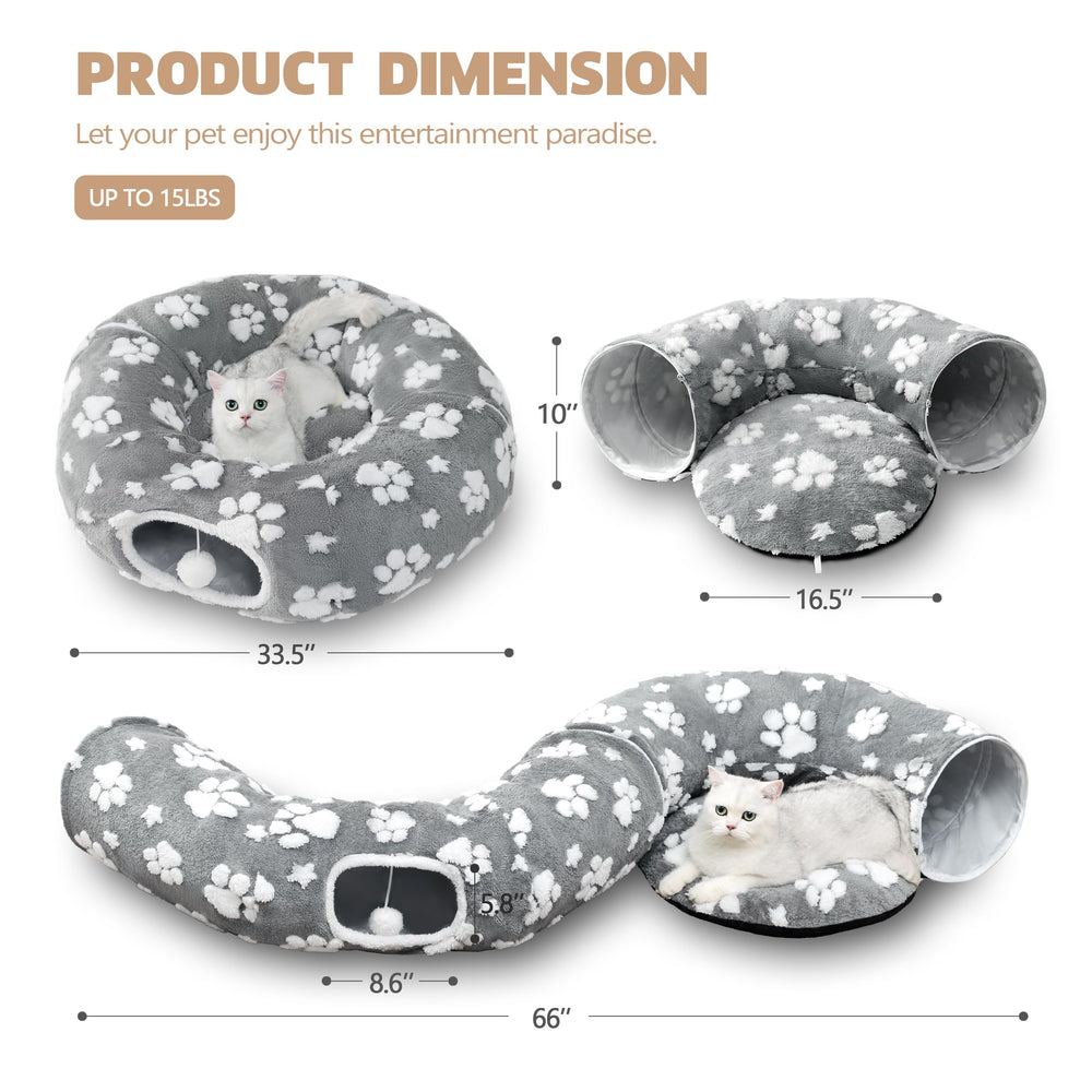 Yaning cat tunnel with non-slip bottom stays stable during energetic sessions.
