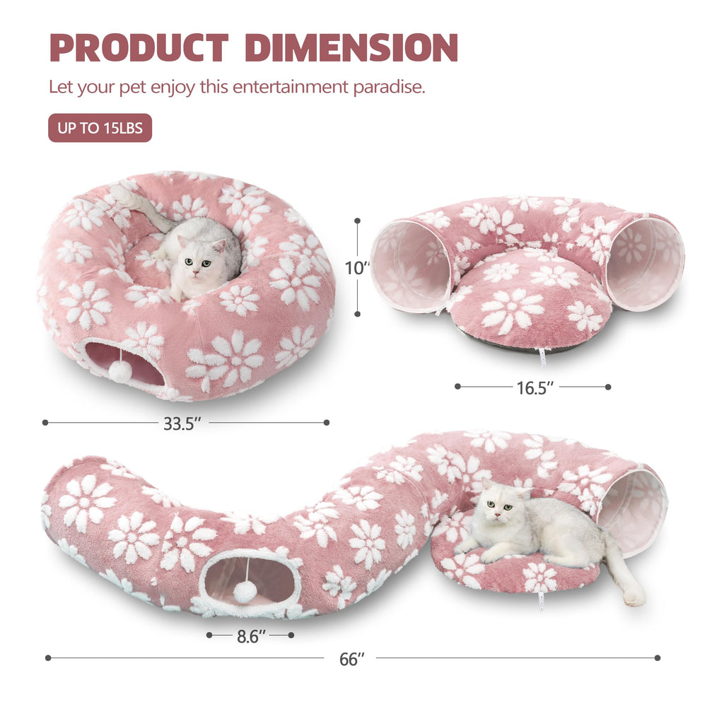 Yaning cat tunnel donut bed cushion removable and washable.