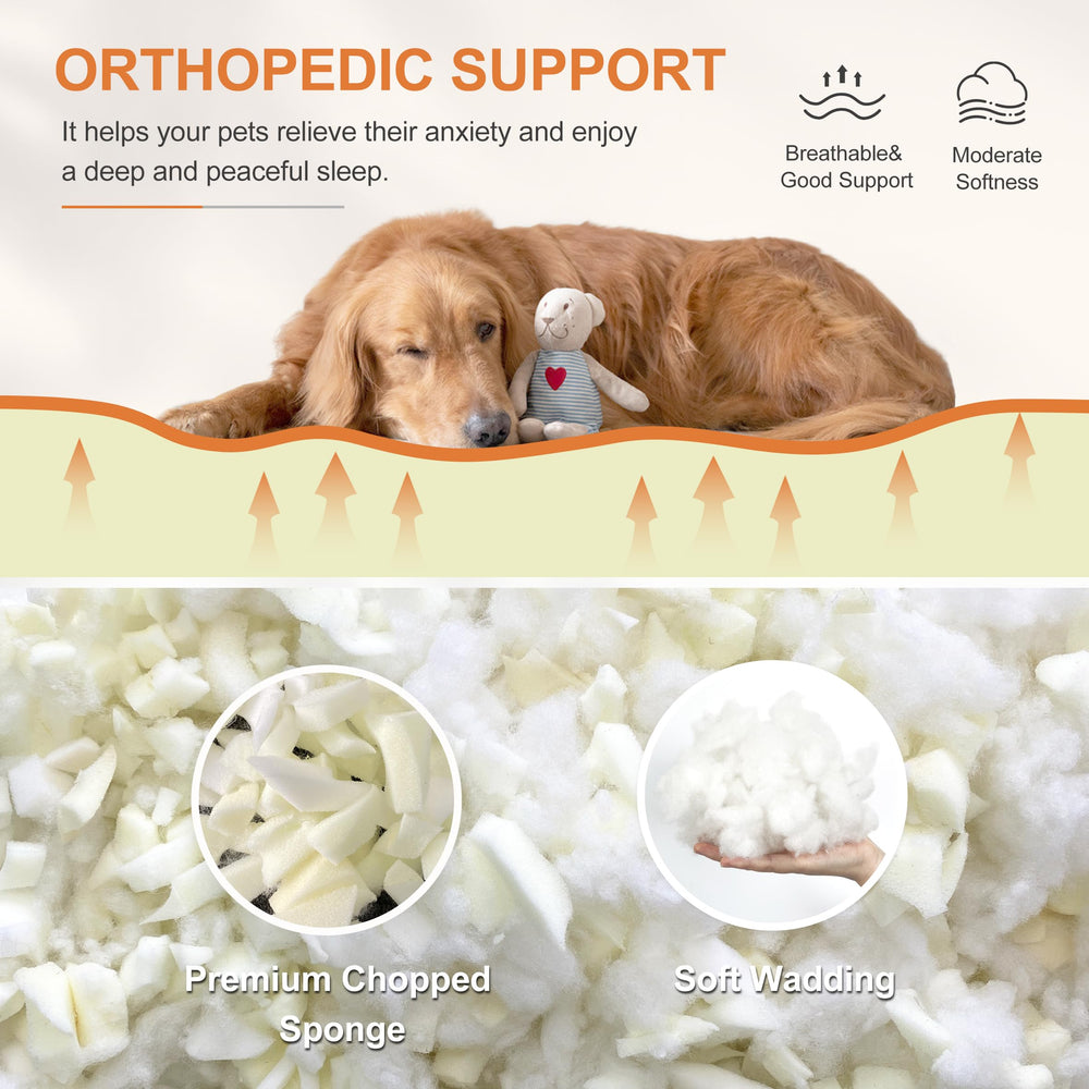 Yaning dog bed 30x20 green flower inner core provides high-density support