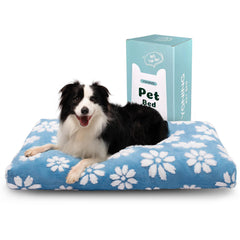 Yaning dog bed large blue flower front view promotes plush comfort for large dogs.