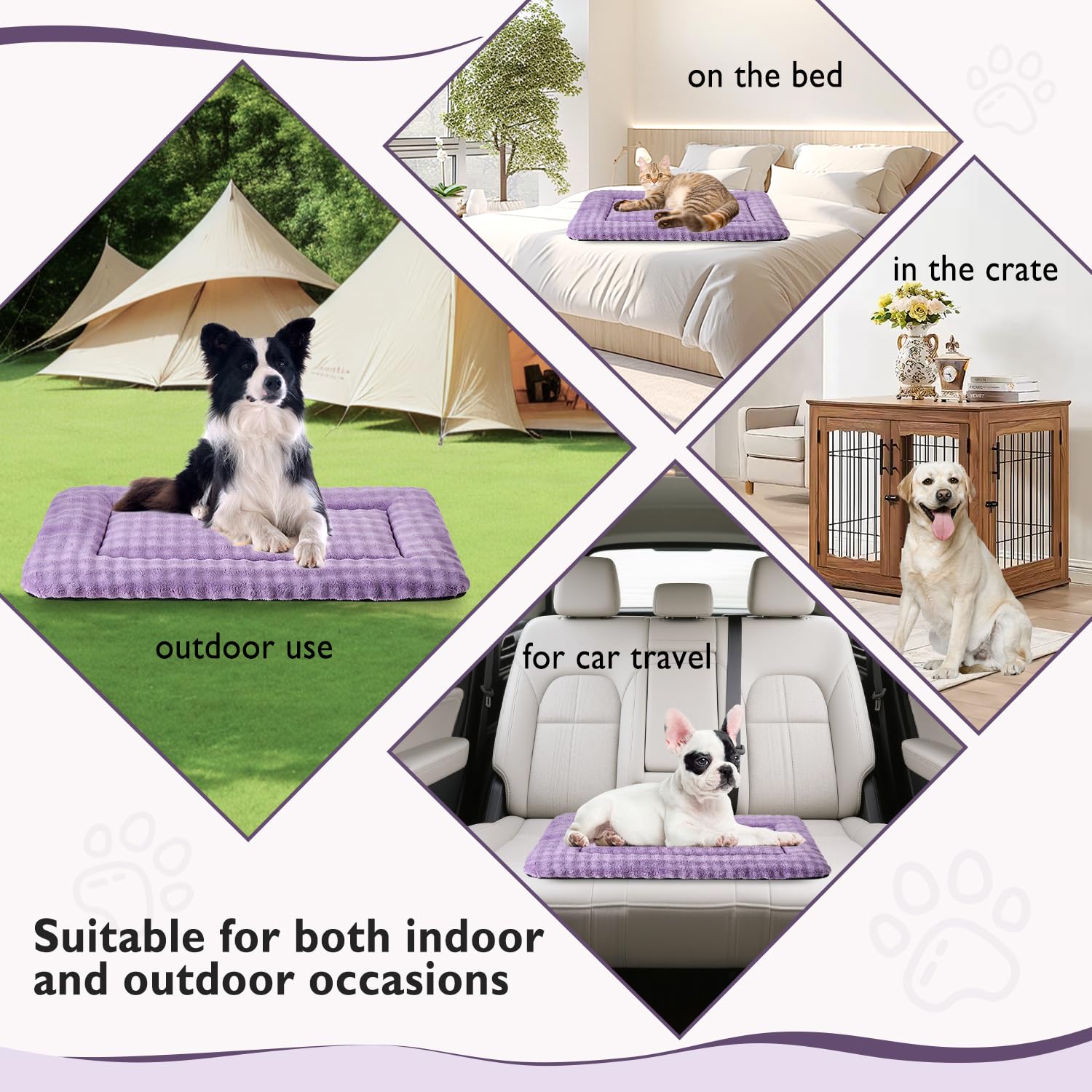 Yaning crate mat fits large dogs for crate or car travel