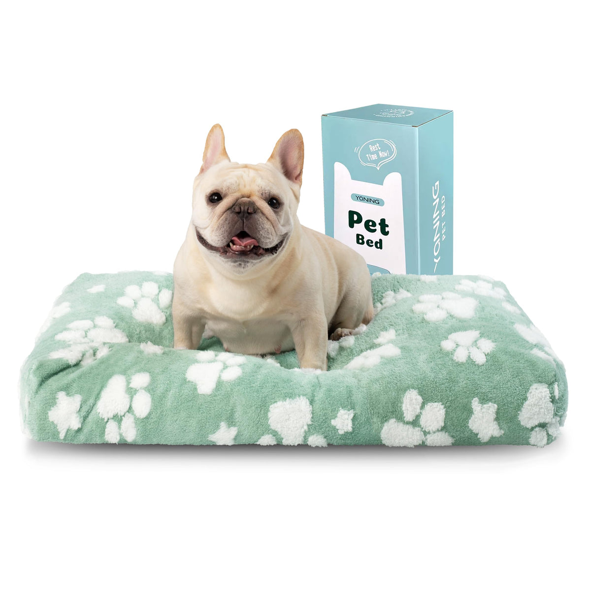 Yaning dog bed soft plush cover for crate-kennel with cozy support