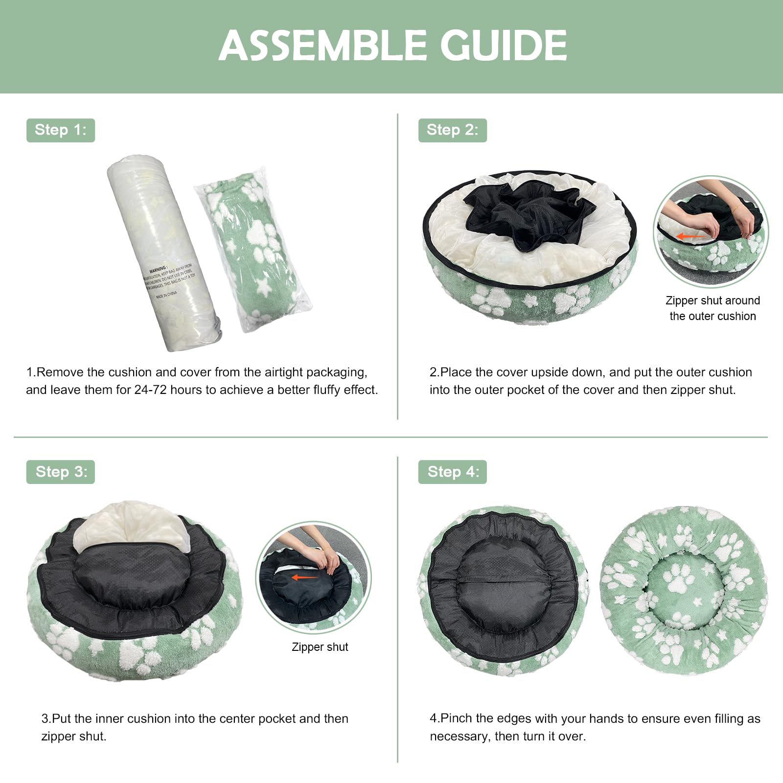 Yaning donut interior sponge provides soft support for neck and head