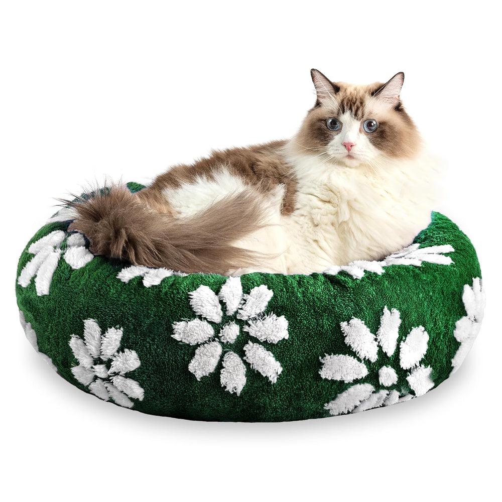 Yaning Donut Bed close-up highlights ultra-soft plush fabric for cozy naps.
