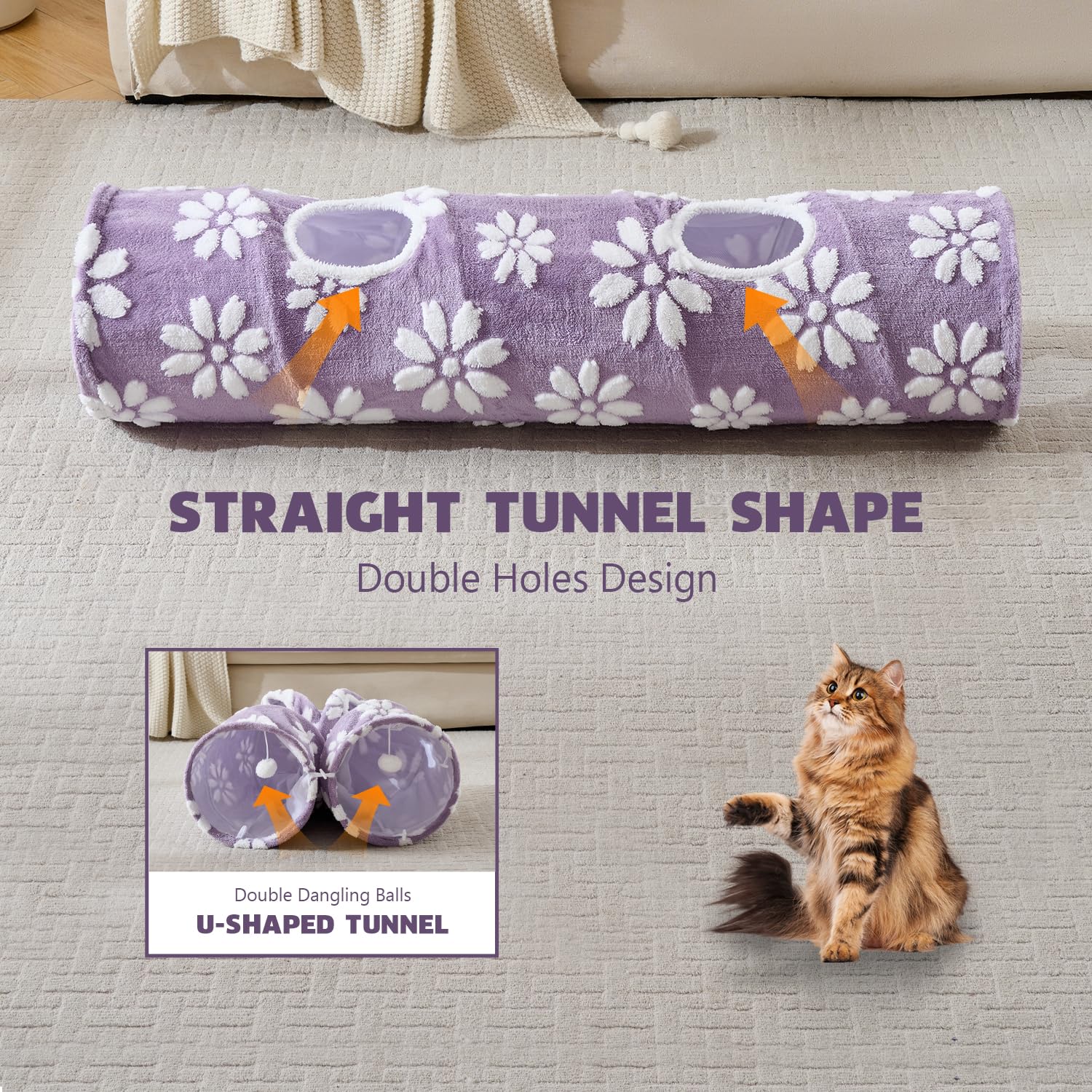 Yaning jacquard pattern purple tunnel complements decor while inviting exploration