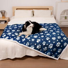 Yaning waterproof blanket closeup texture in navy protecting furniture from spills