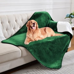 Yaning waterproof blanket with double-sided sherpa-flannel offers cozy warmth for people and pets.
