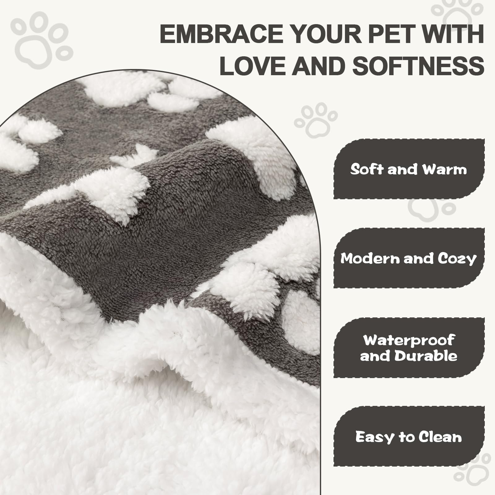 Yaning reversible sherpa side for warm, cozy pet time