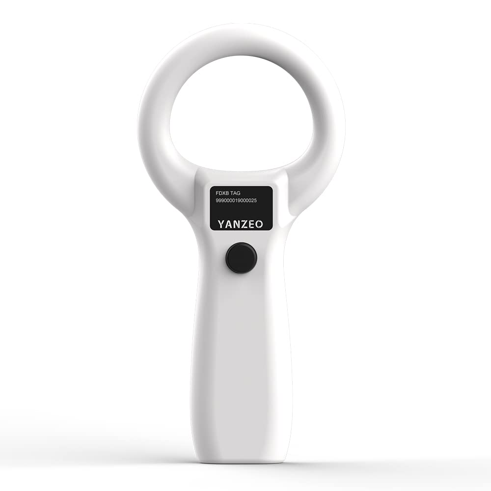 YANZEO AR180S pet microchip scanner front view shows compact handheld design for quick scans.