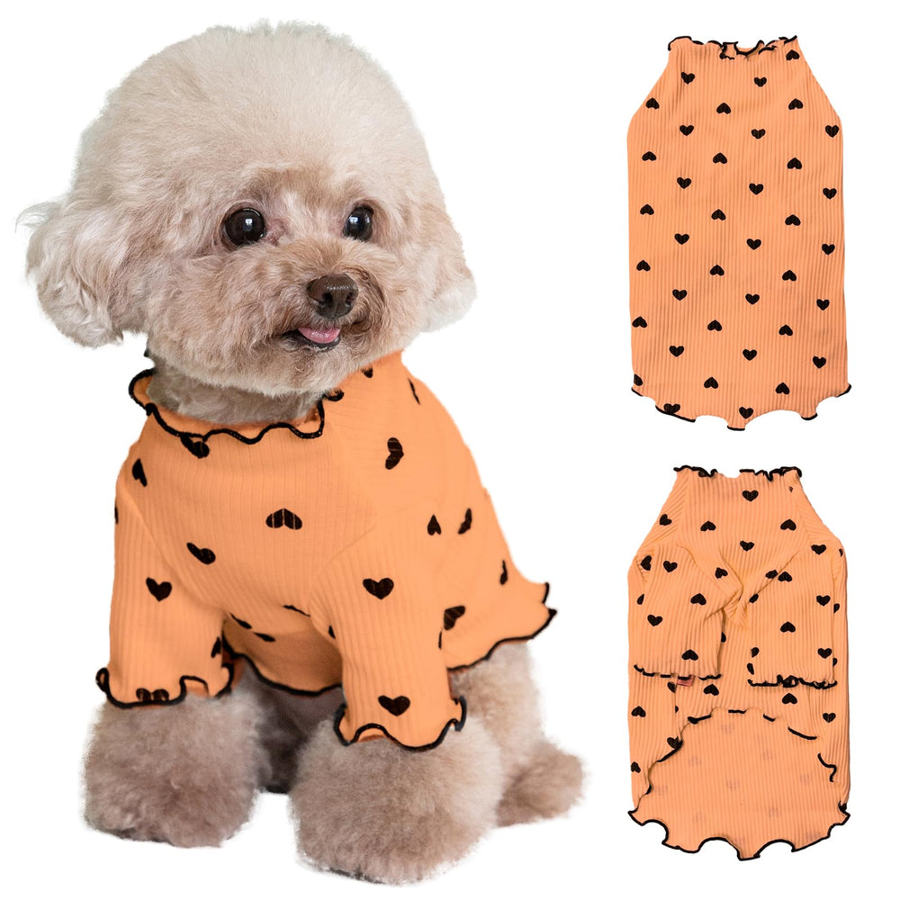 Yaopelky heart-print shirt with breathable fabric for cool, comfortable wear