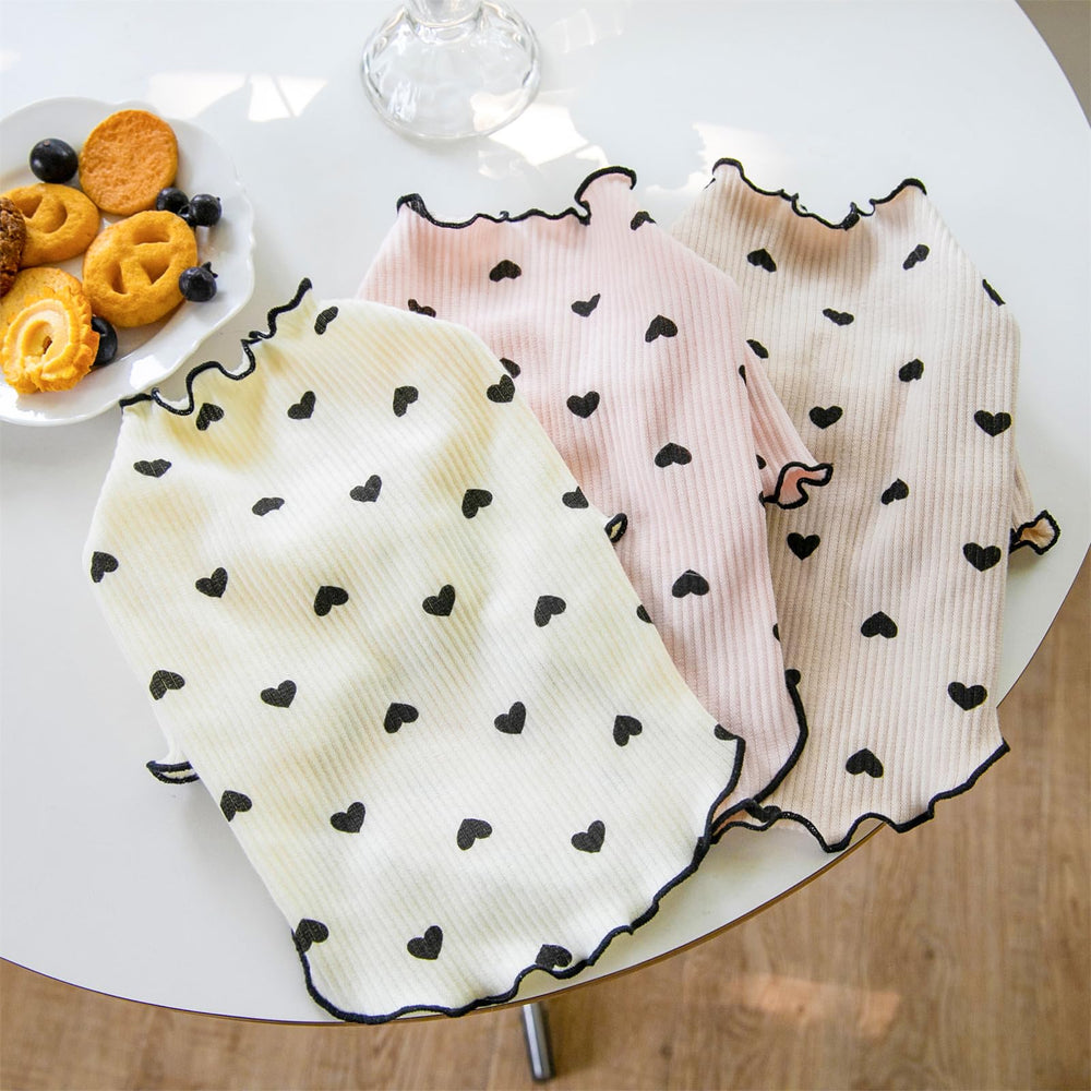 Yaopelky heart print shirt on a walking dog emphasizes airflow and sun protection