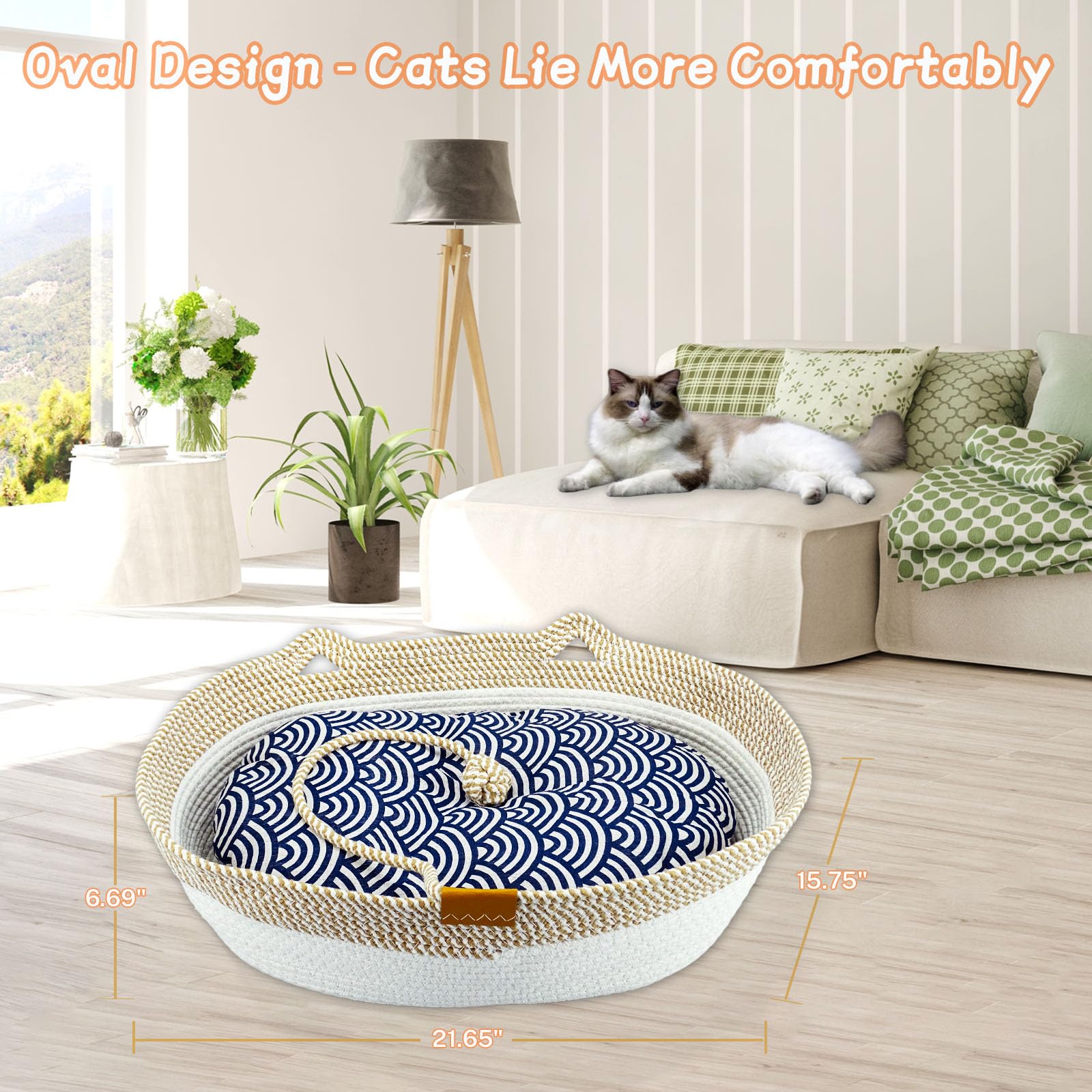 Yaruiguang cat bed demonstrates dual mattresses for summer cooling and winter warmth