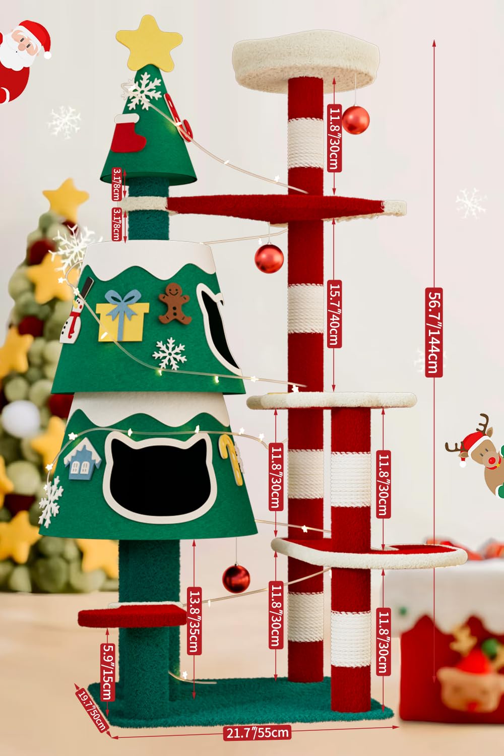 YARUOMY Christmas Cat Tree assembly tools simplify quick setup