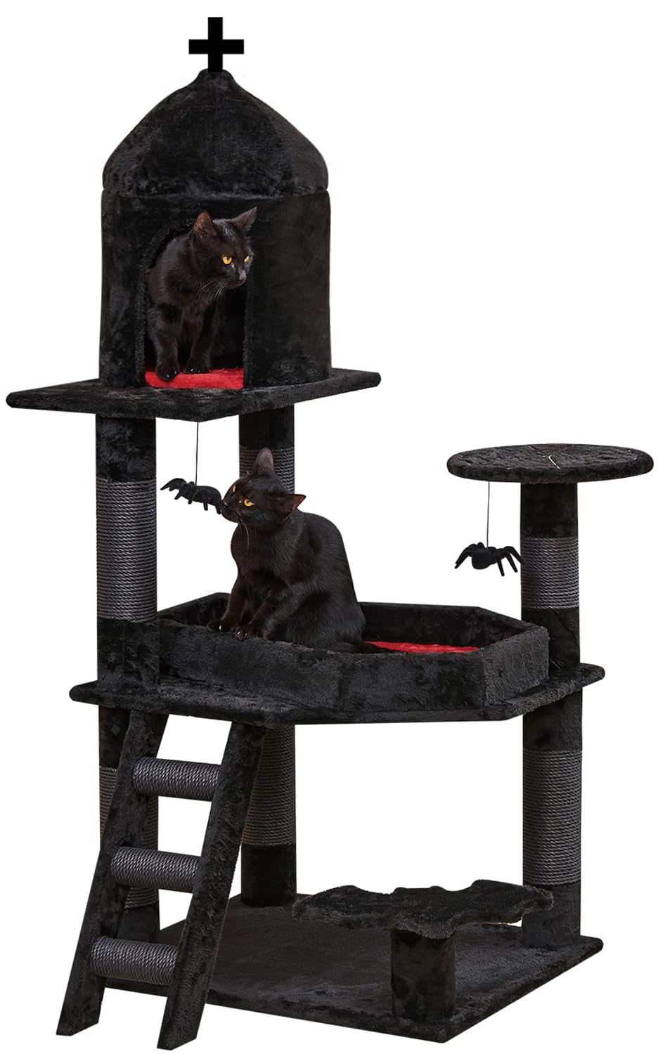YARUOMY gothic cat tree 55inch, multipet play and stylish room centerpiece