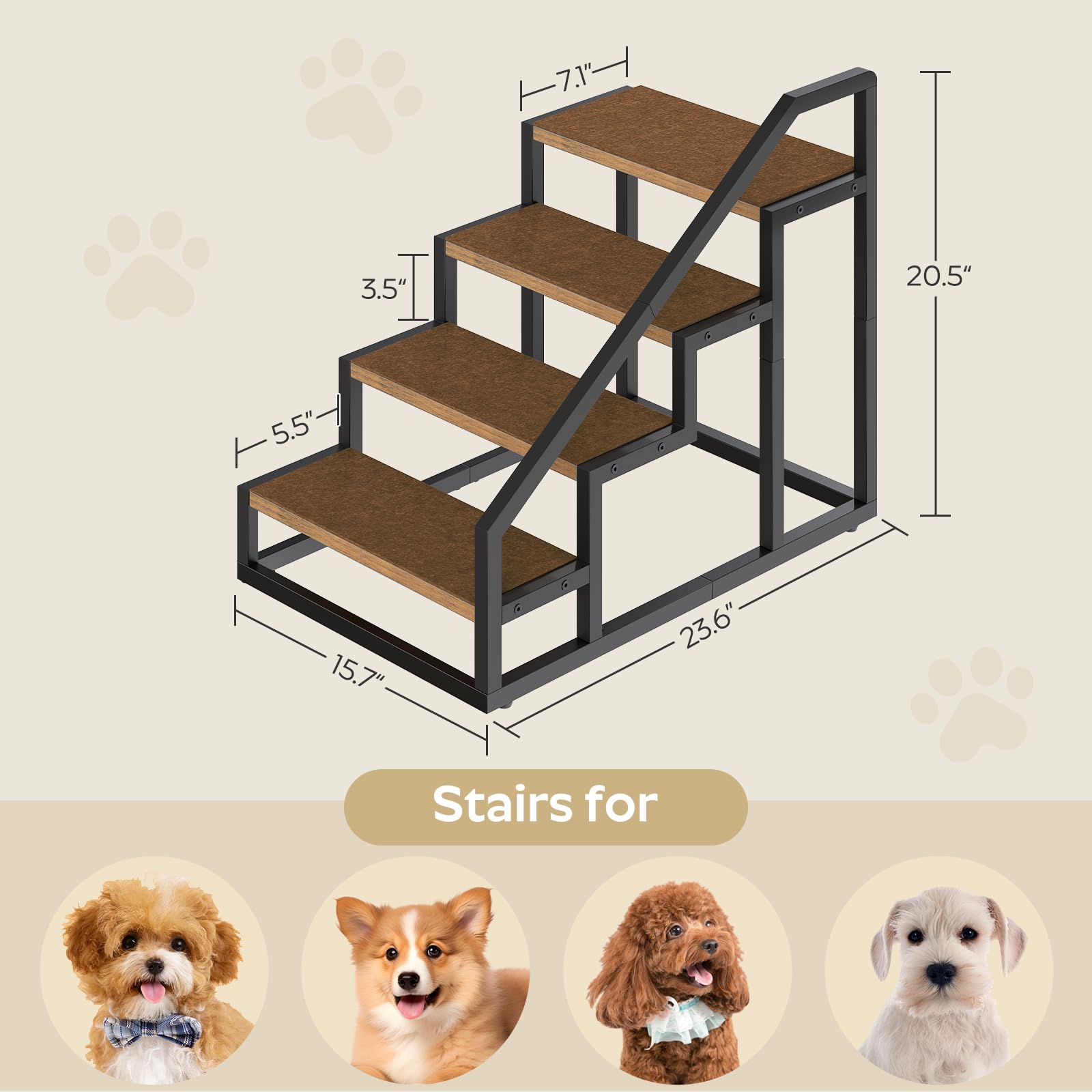 YATINEY dog stairs assembly guide ensures quick and straightforward setup