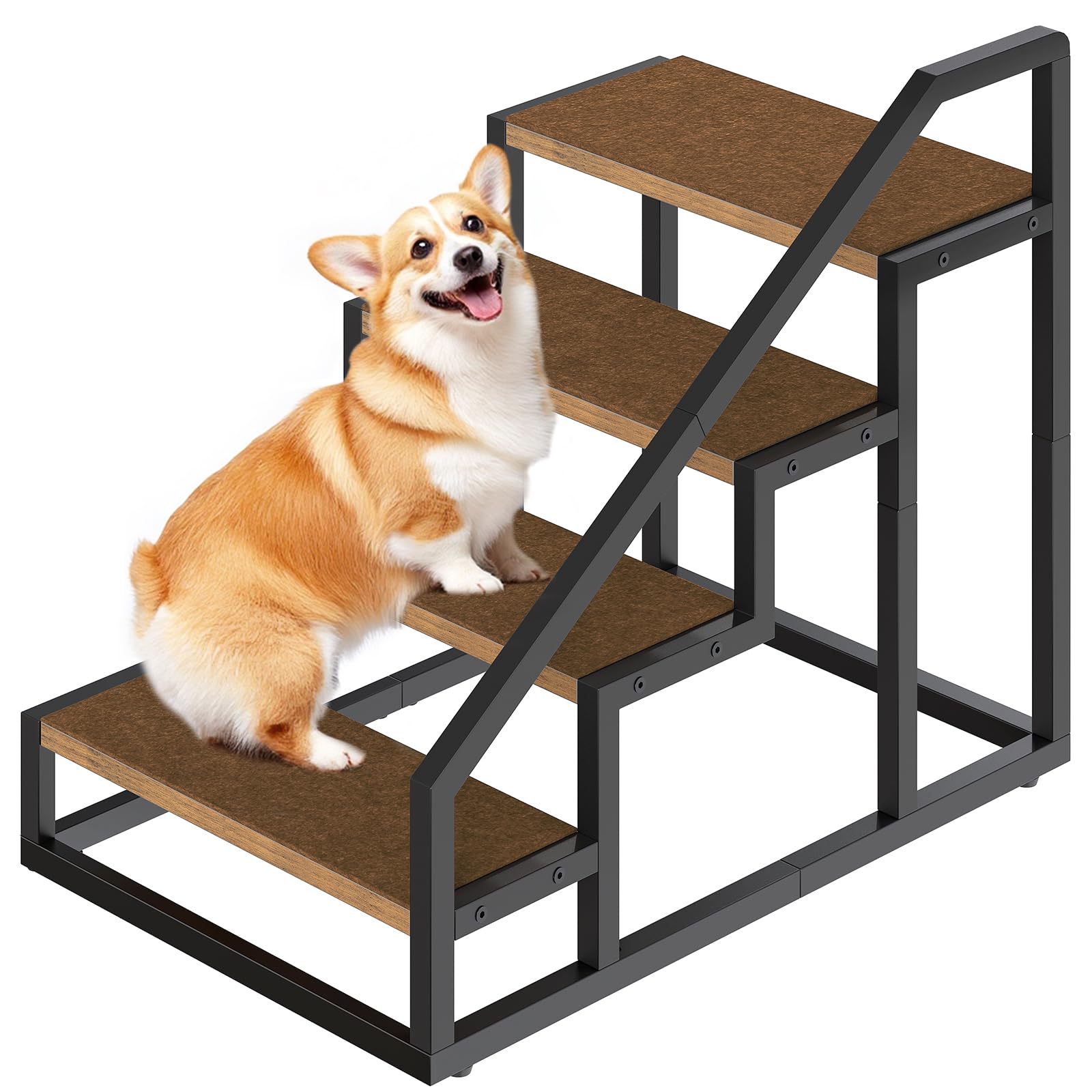 YATINEY dog stairs front view highlights sturdy build for safe bed access