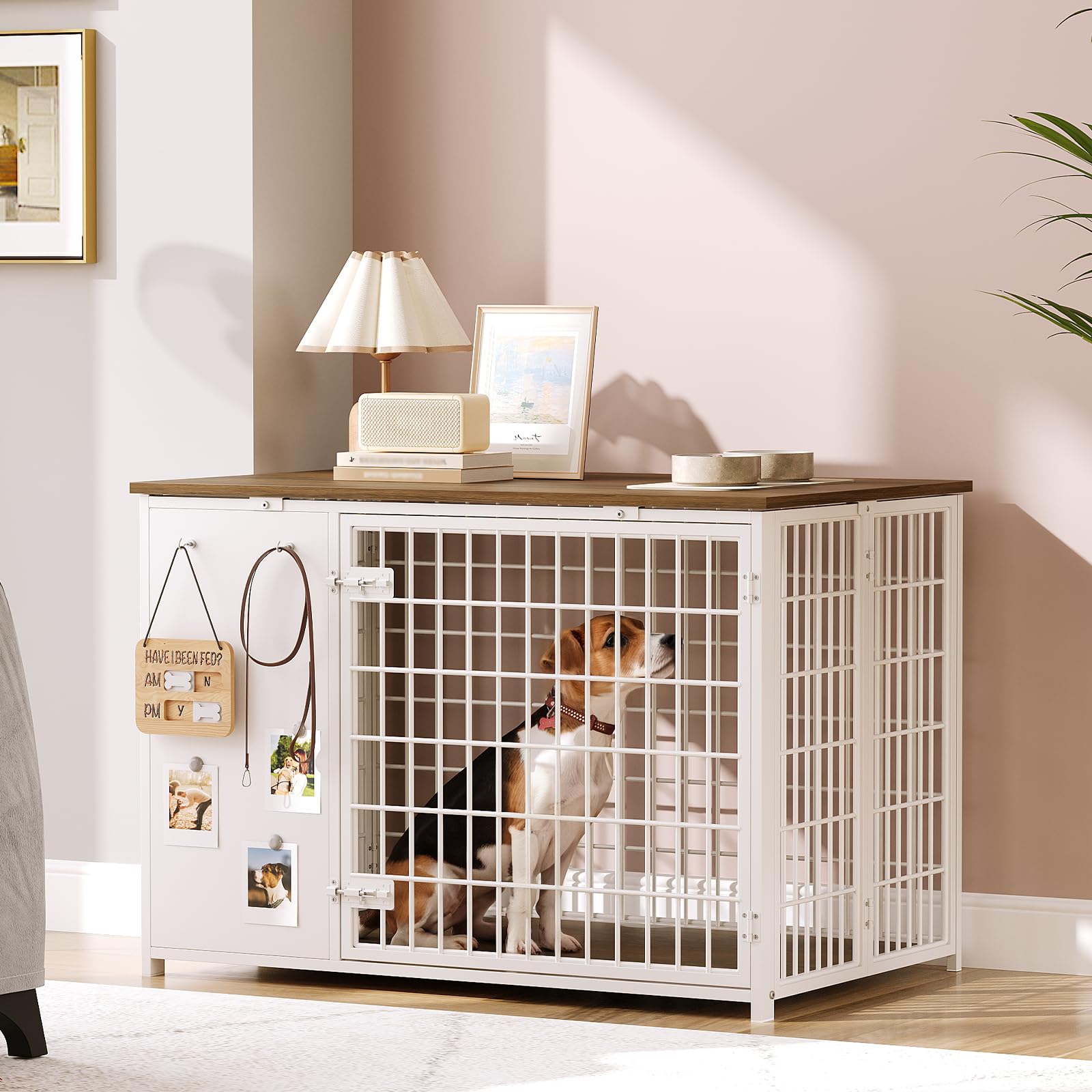 YATINEY foldable dog crate furniture weight capacity up to 200 lb.