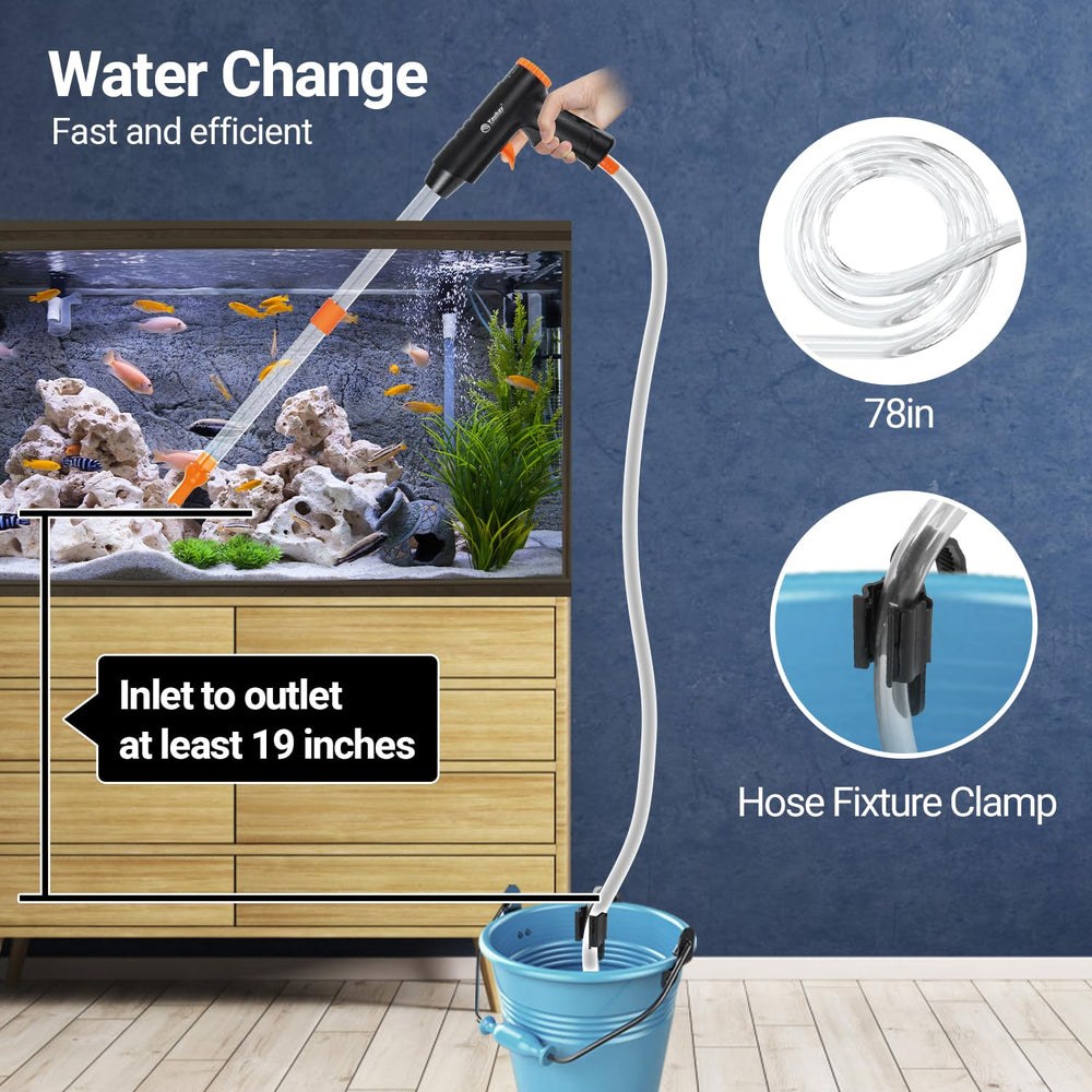 Yaubay 132GPH aquarium cleaner water change feature enables quick changes
