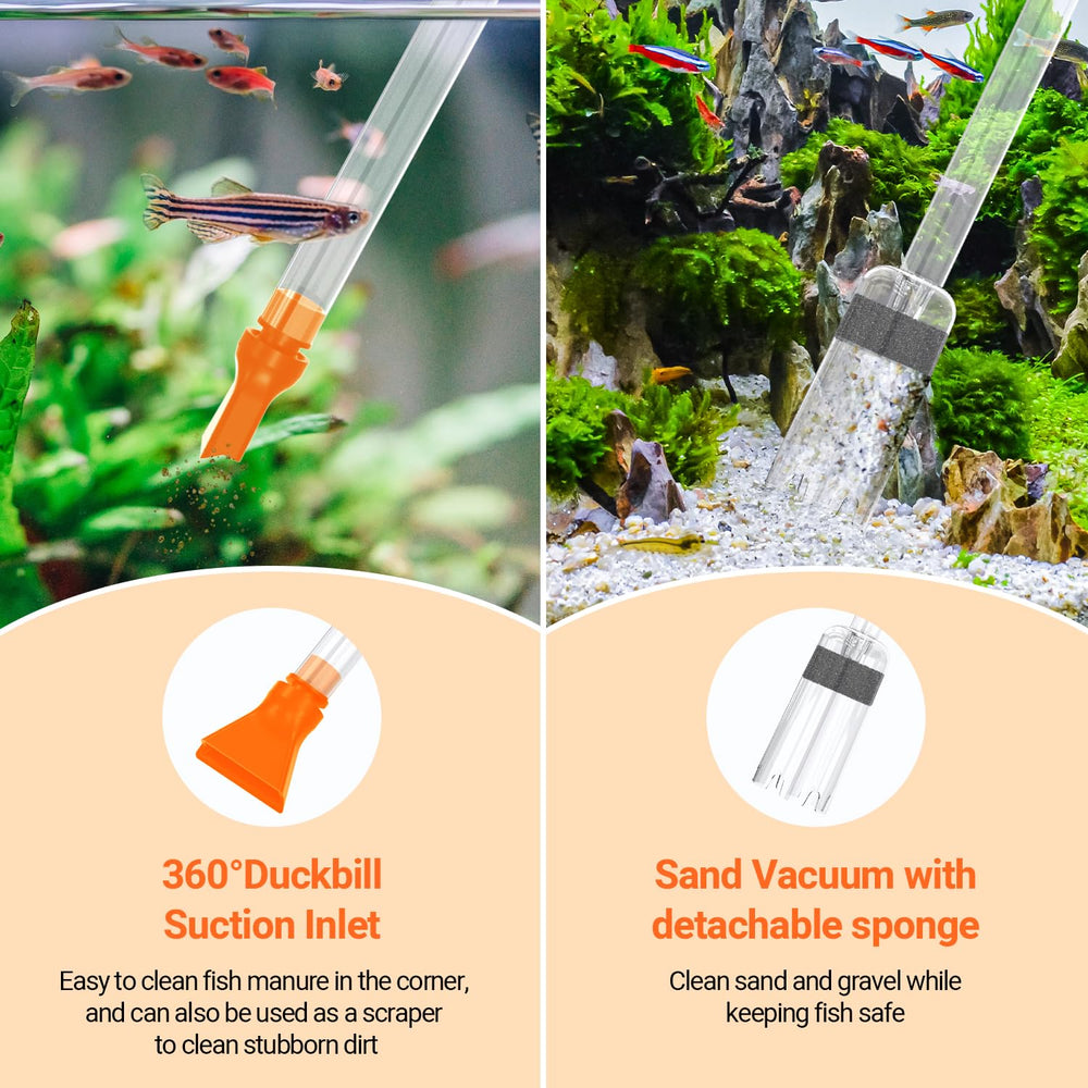 Yaubay 132GPH detachable filter sponge protects fish during sand washing