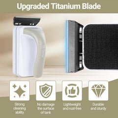 Yaubay double-sided cleaner pad delivers deep glass cleaning.