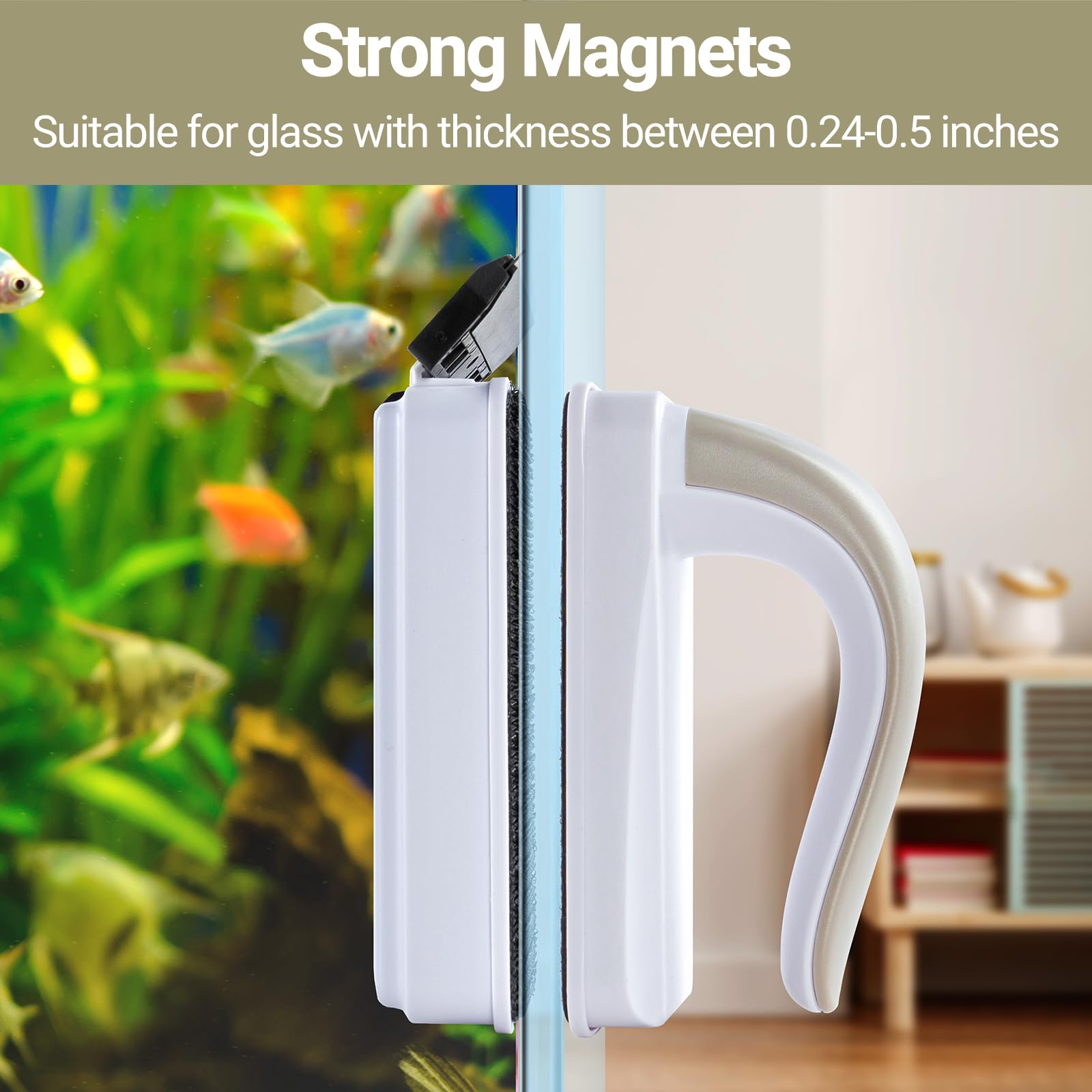 Yaubay magnet glass cleaner titanium blade for tough algae removal.