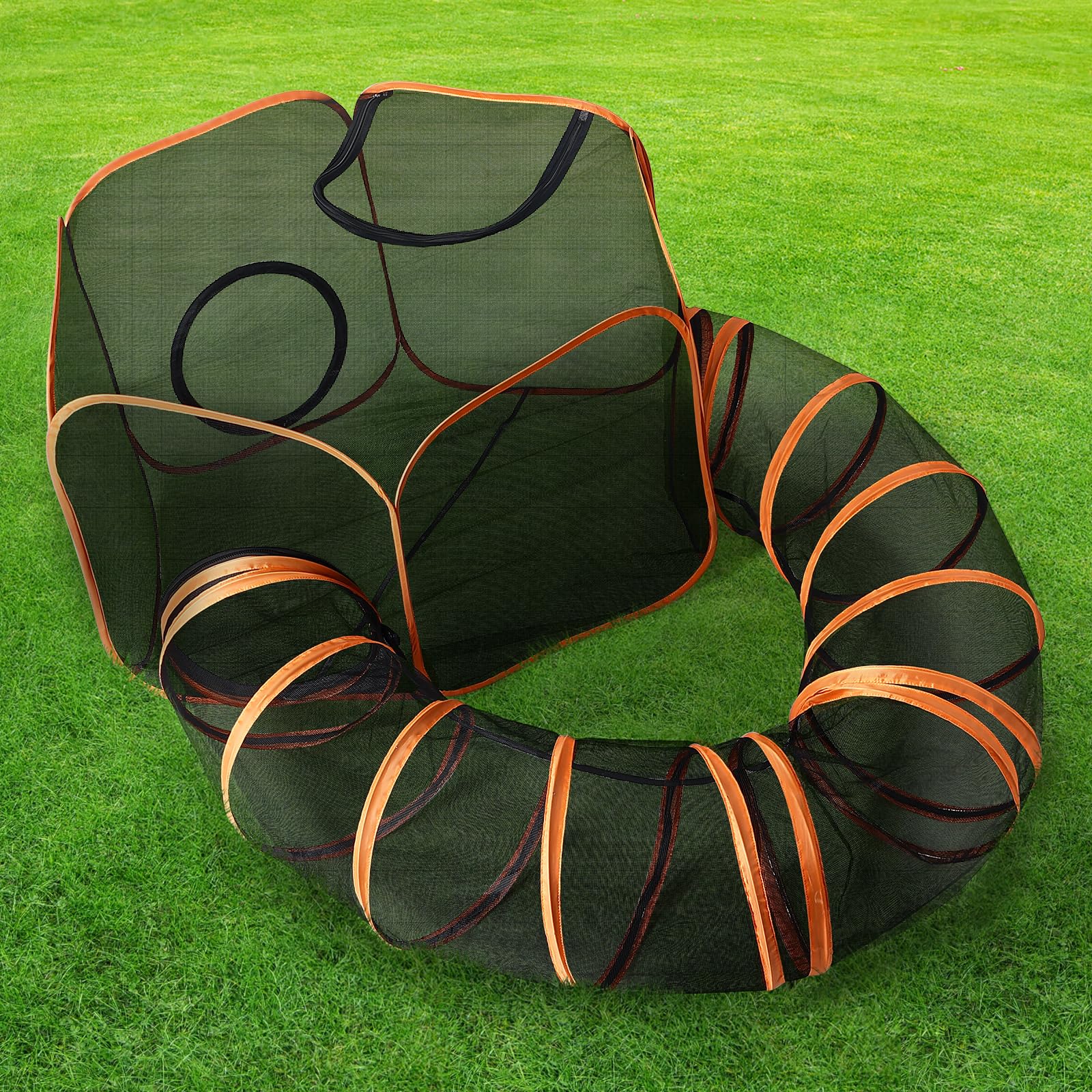 YAVAYI outdoor cat enclosure tent provides a roomy safe play space for curious felines.