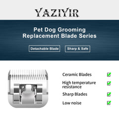 YAZIYIR dog grooming blades kit 1/8 inch for balanced, comfortable trims.