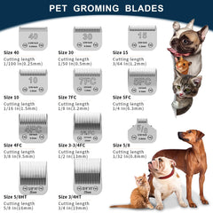 YAZIYIR dog grooming blades kit 1/4 inch for efficient thicker coats.