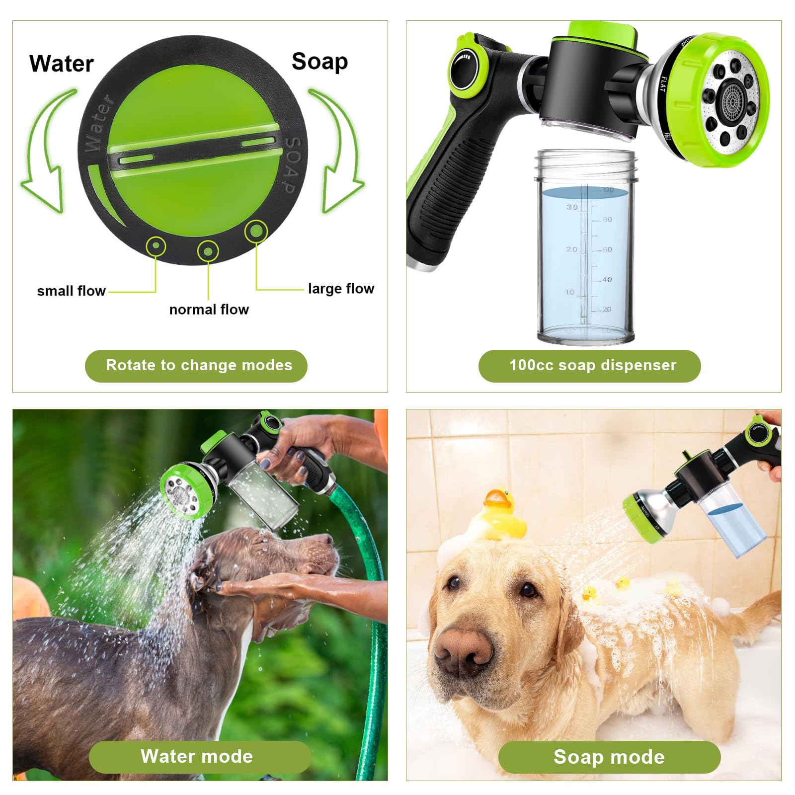 YCCOKJJ 3-way diverter allows quick water-switching during grooming.