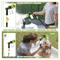 YCCOKJJ 8-in-1 nozzle with spray patterns for versatile baths.