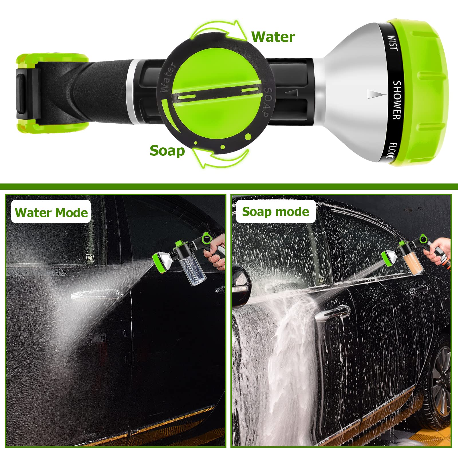 YCCOKJJ eight-pattern spray settings cover rinse to jet.