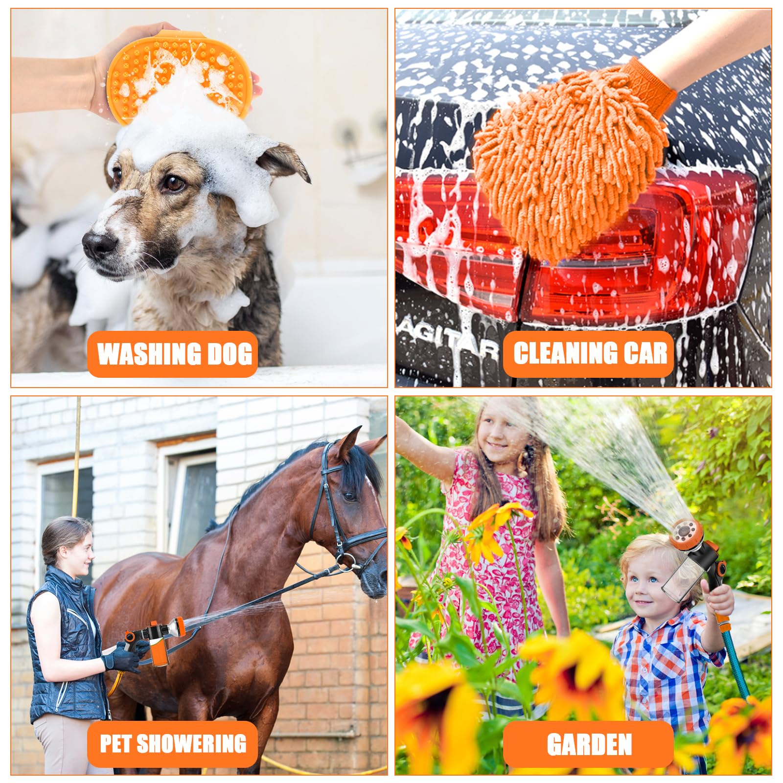 YCCOKJJ pet bath brush adds gentle scrubbing for comfy washing