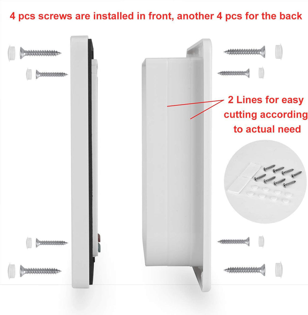 Ycozy XL cat door installation kit includes screws for adjustable depth installation.