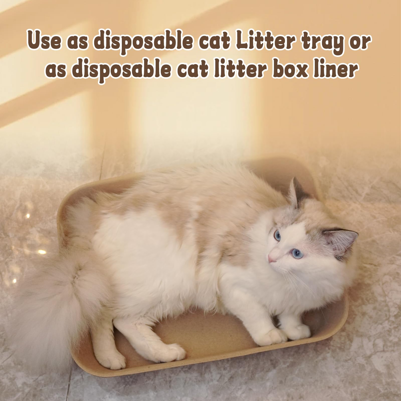 YCSKJK disposable cat litter box edge-handle design enables easy moving
