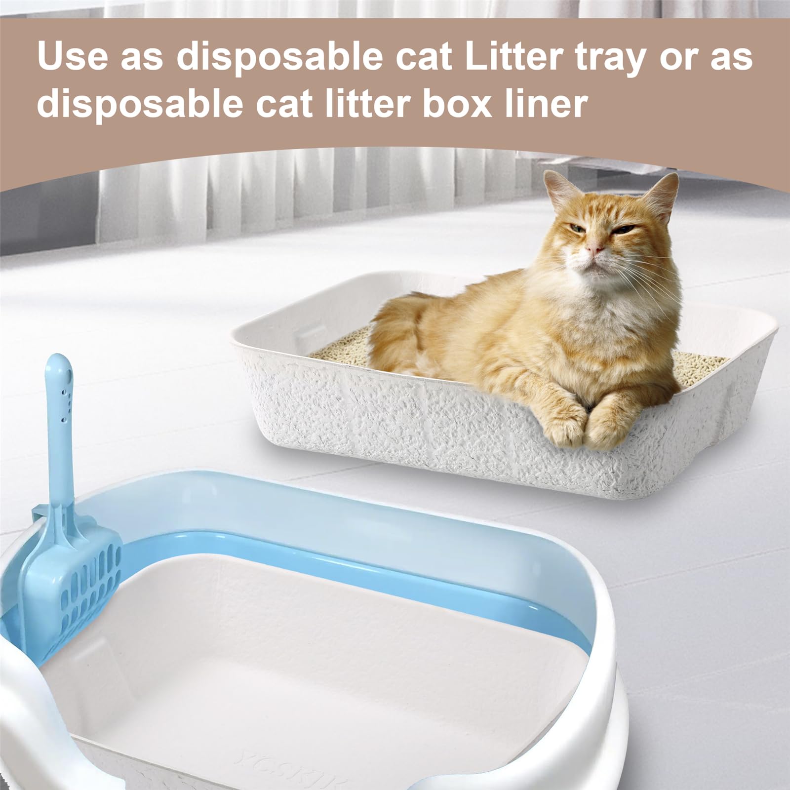YCSKJK disposable cat litter box with handles for easy transport