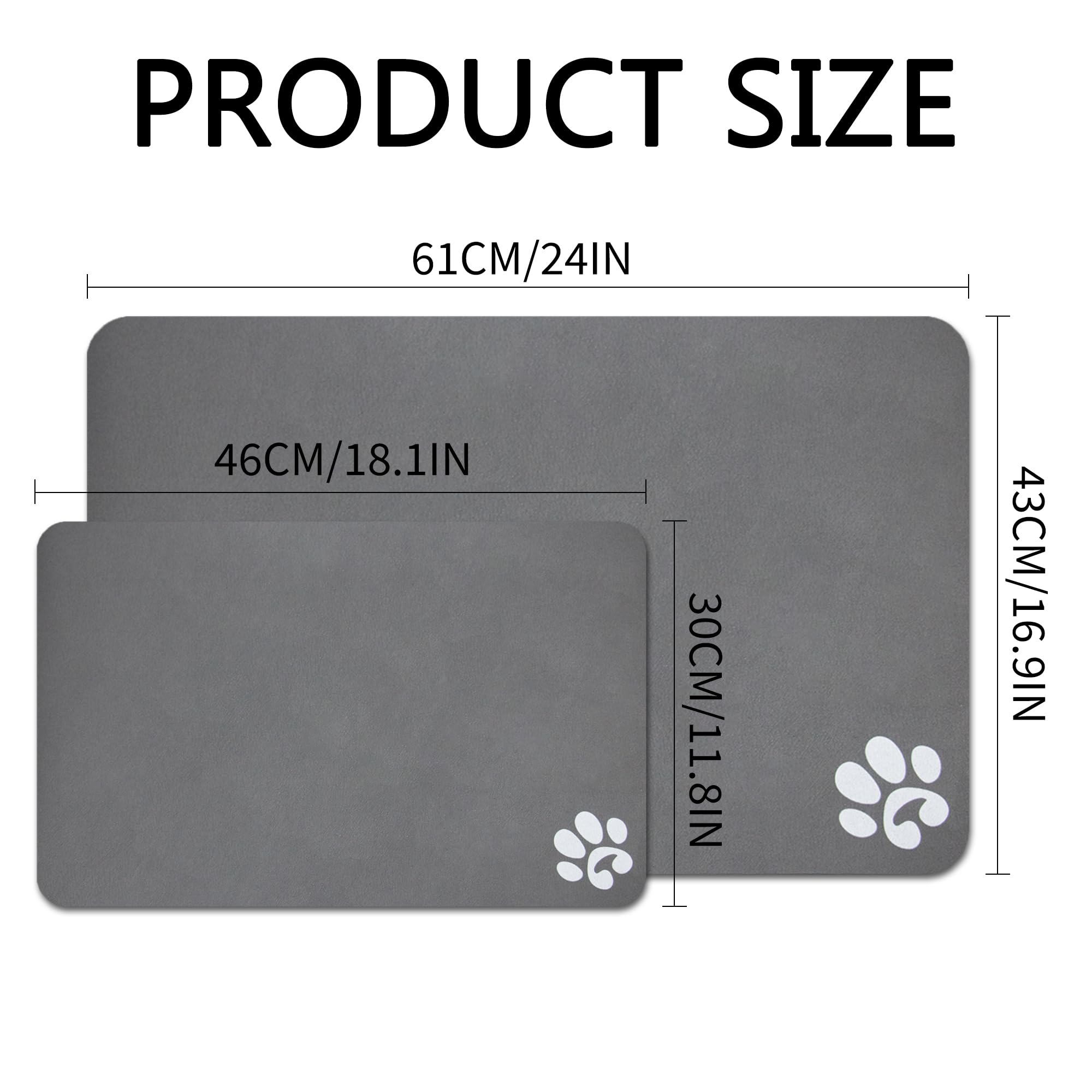 YCT Pet Feeding Mat size 24x16.9 inches for roomy feeding