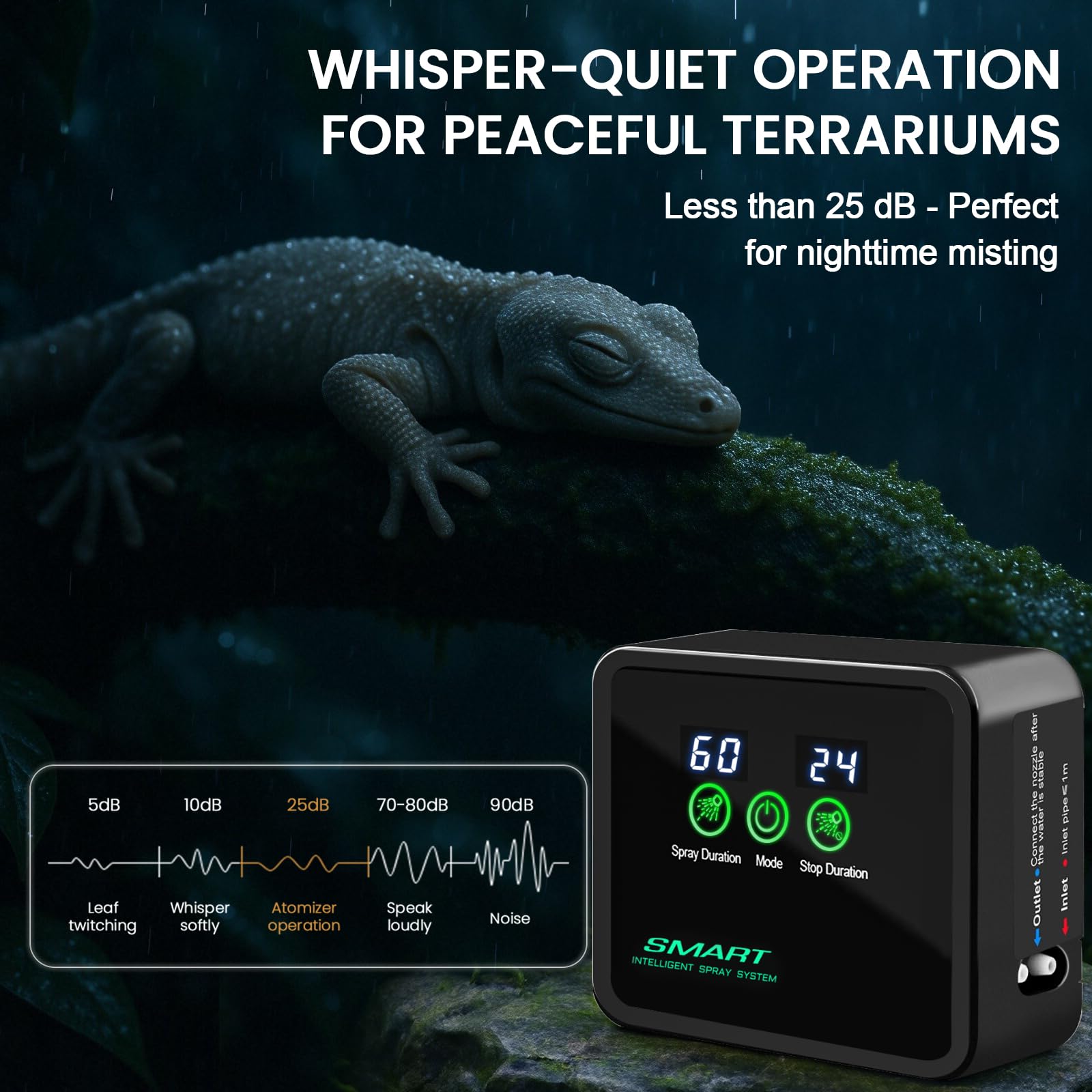 Ycxydr Reptile Mister external reservoir saves space and supports flexible placement.