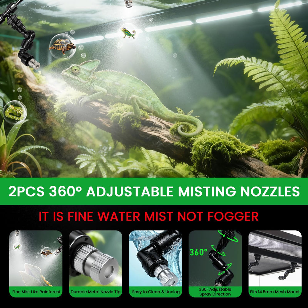 Ycxydr Reptile Mister install kit includes all hardware for quick setup.