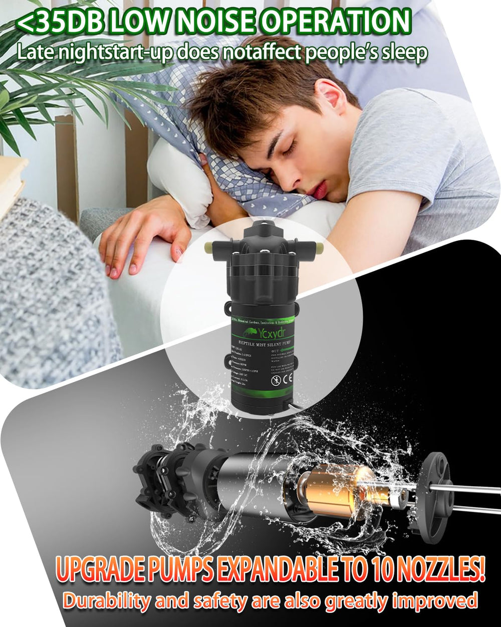 Ycxydr reptile mister 360° nozzles providing full enclosure coverage
